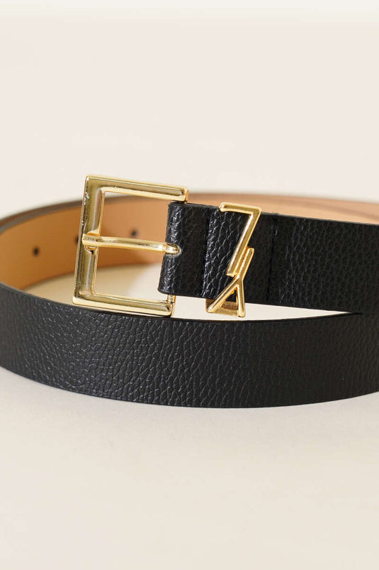 Letter Logo Belt Black