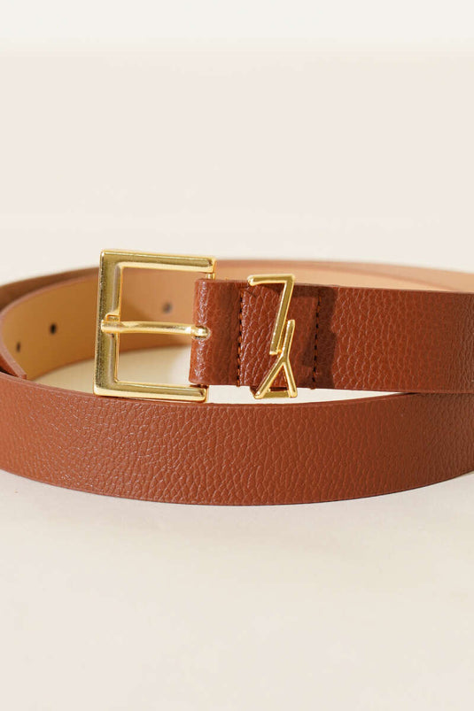 Letter Logo Belt Tan