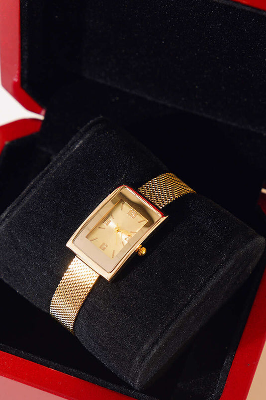 Montre Femme avec Bracelet Paille Doré