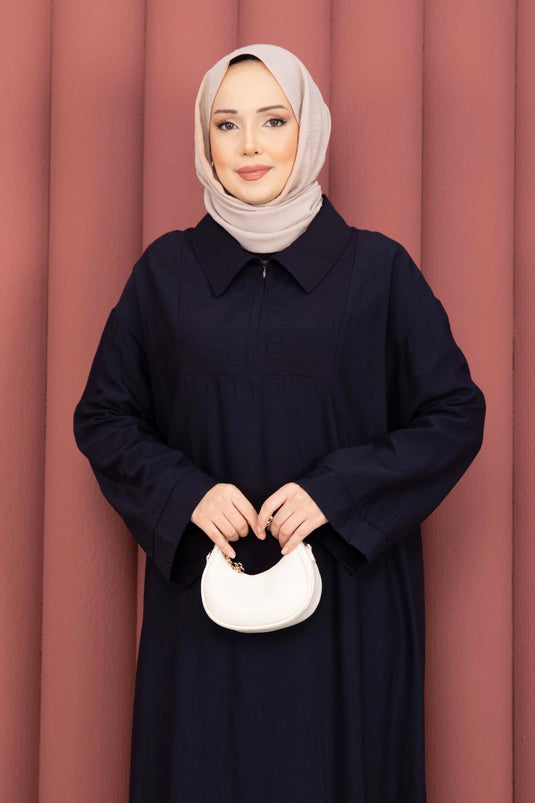Ensemble tunique Hira à demi-fermeture éclair bleu marine