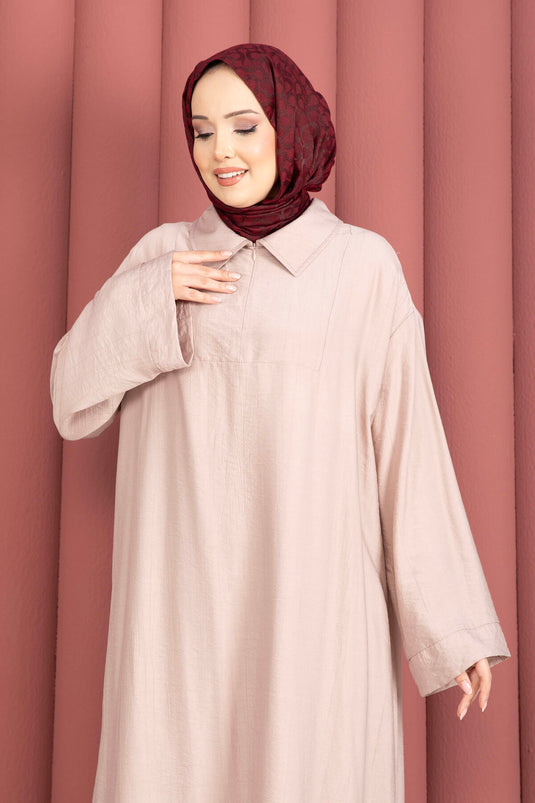 Ensemble tunique Hira à demi-fermeture éclair, couleur pierre