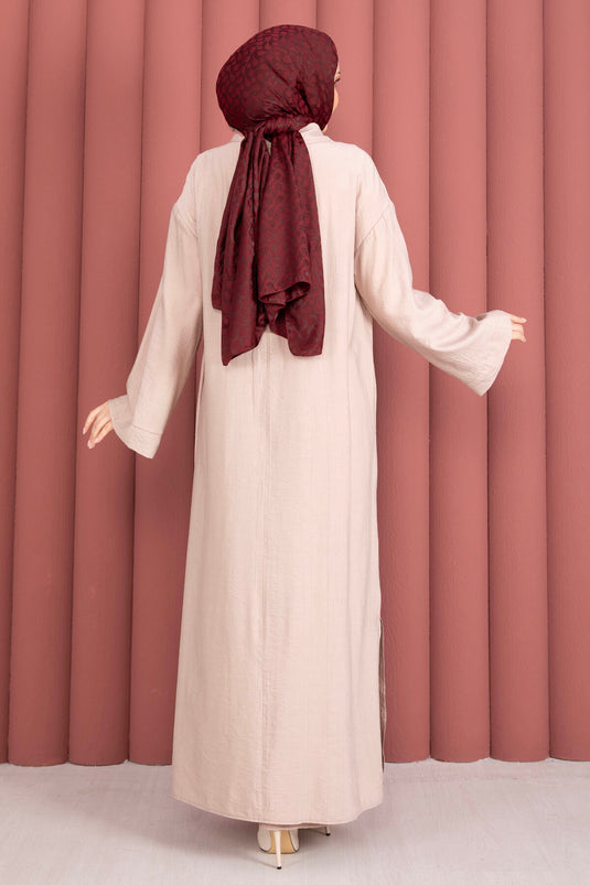 Ensemble tunique Hira à demi-fermeture éclair, couleur pierre