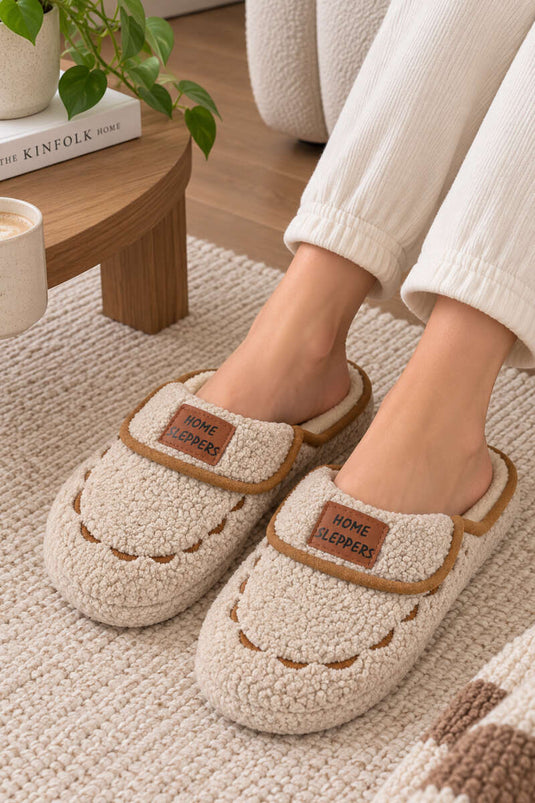 Home Sleppers Yazılı Ev Terliği Vizon