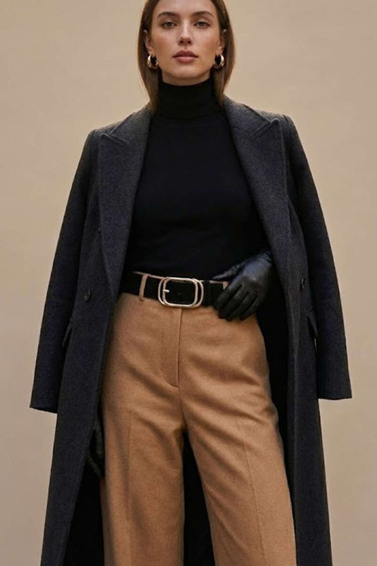 Ingesloten Gouden Gespsluiting Riem Zwart Suède