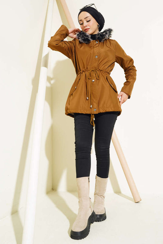 İçi Kürklü Kısa Mont Taba