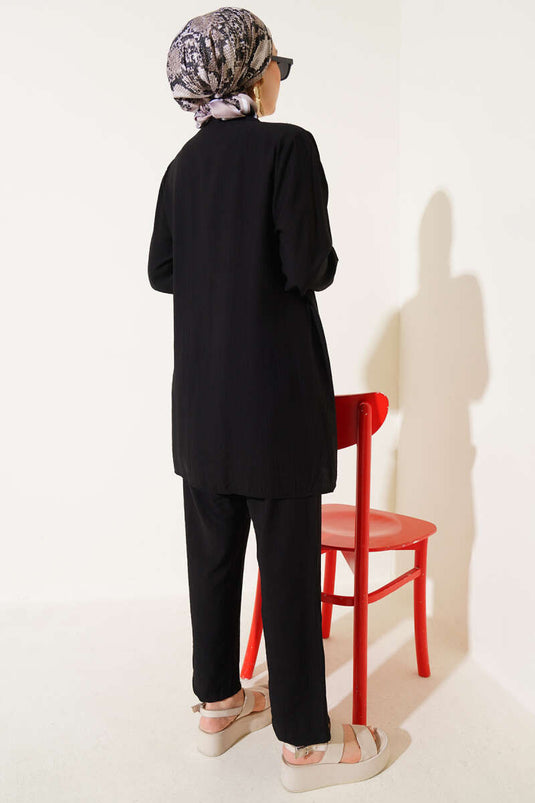 Internal Tie Basic Two Piece Set Black