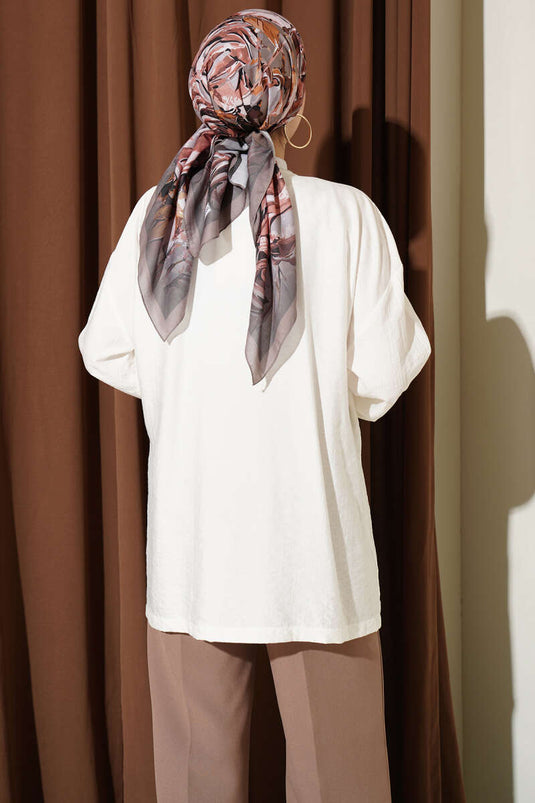 Tie-Waist Kimono Ecru