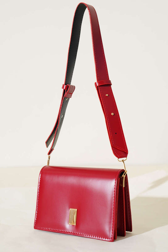 Two Compartment Magnetic Bag Red