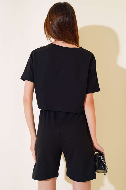 Ensemble short et string noir