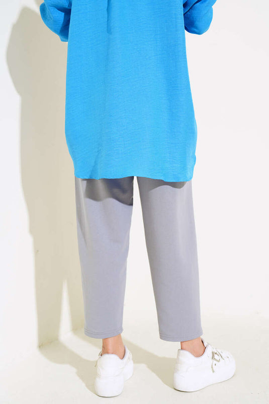 İki İplik çımalı Pantolon Gri