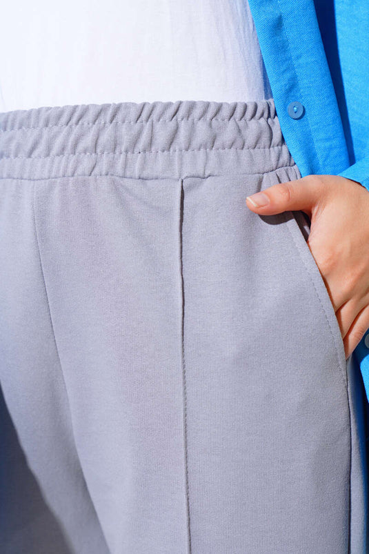 İki İplik çımalı Pantolon Gri