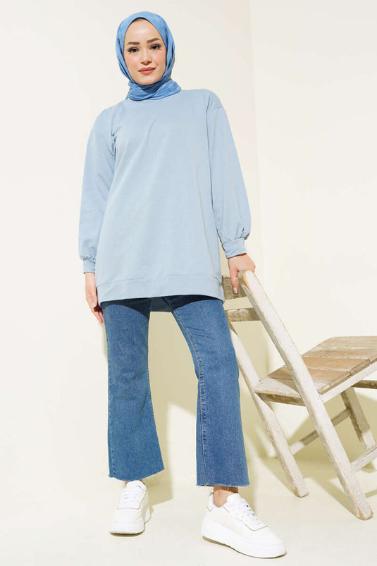 Two-Ply Plain Tunic Baby Blue