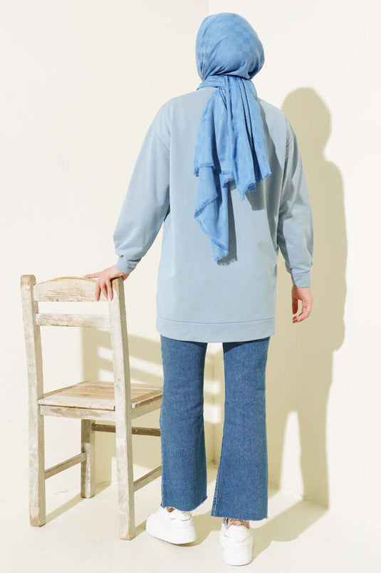 Two-Ply Plain Tunic Baby Blue