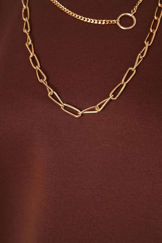 Tunique Unie Deux Fils Marron