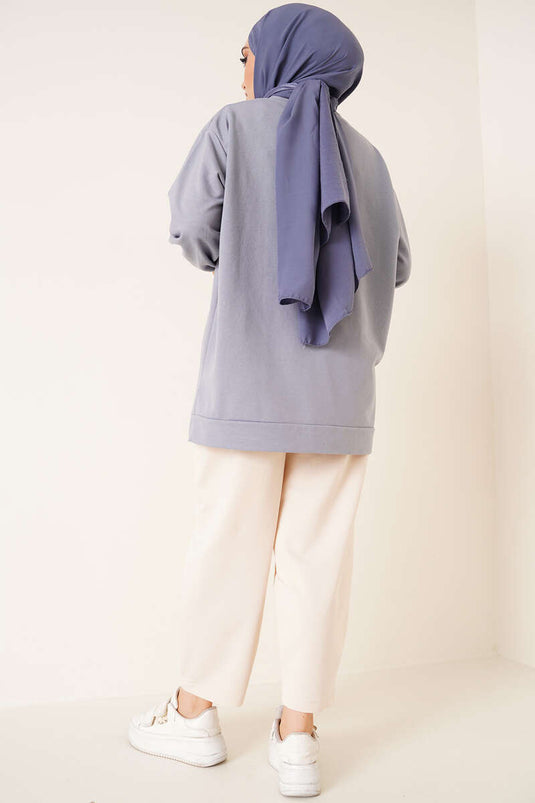 İki İplik Düz Tunik Kayrak Grisi