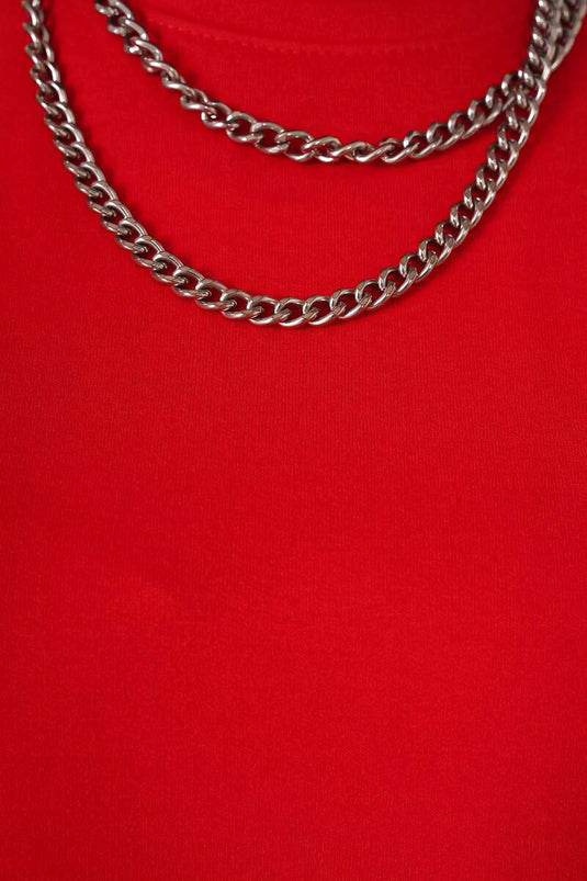 Two Thread Plain Tunic Red