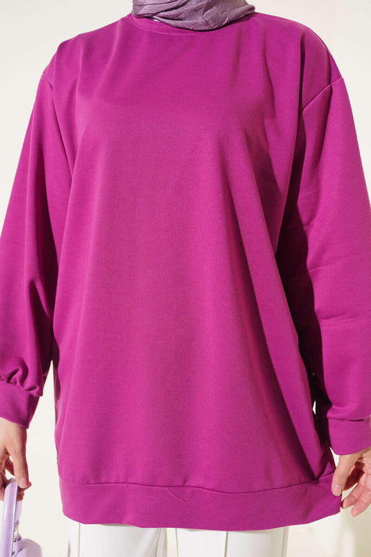 Two-Ply Solid Tunic In Violet