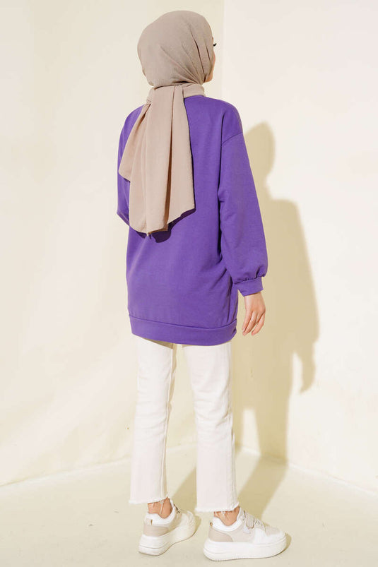 تونيك سادة بخيطين باللون الأرجواني