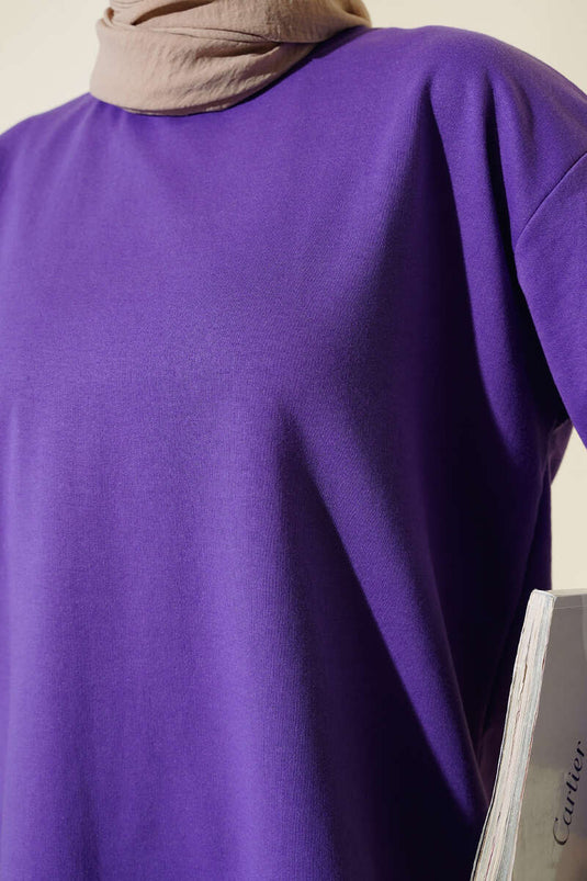 تونيك سادة بخيطين باللون الأرجواني