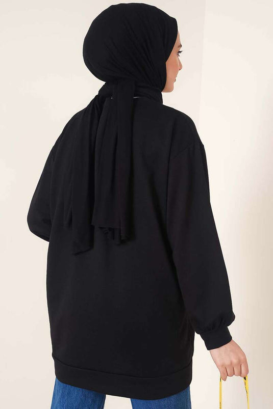 Tunique Unie Deux Fils Noir