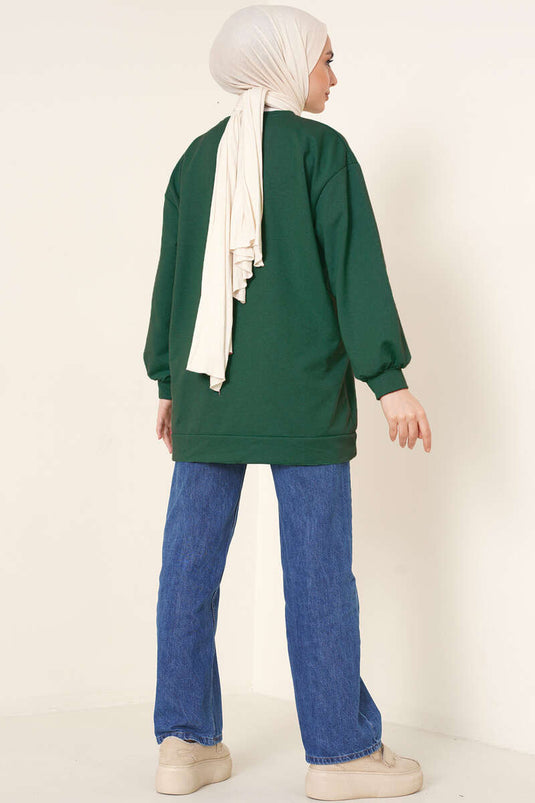 Tunique Unie Deux Fils Vert Émeraude