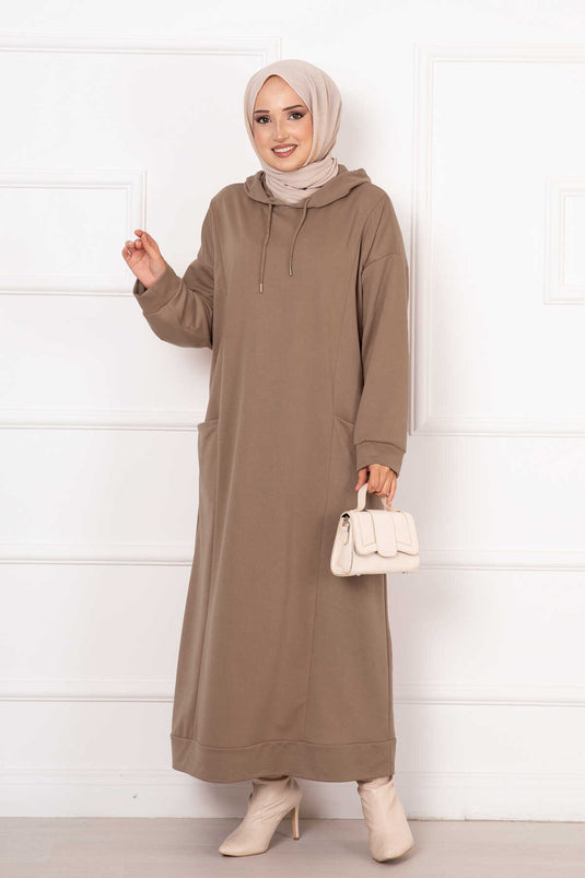 Robe à Capuche Deux Fils Vison