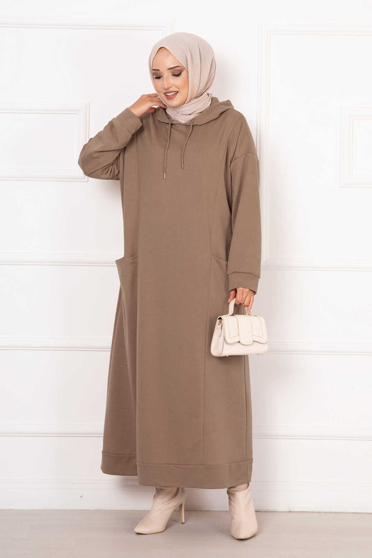 Robe à Capuche Deux Fils Vison