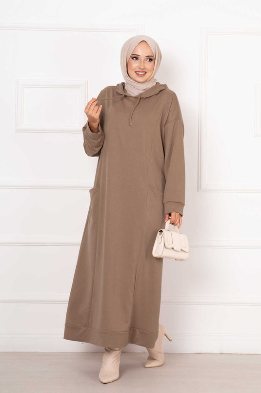 Robe à Capuche Deux Fils Vison