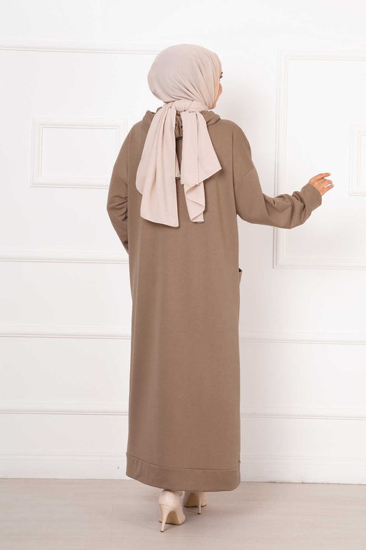 Robe à Capuche Deux Fils Vison