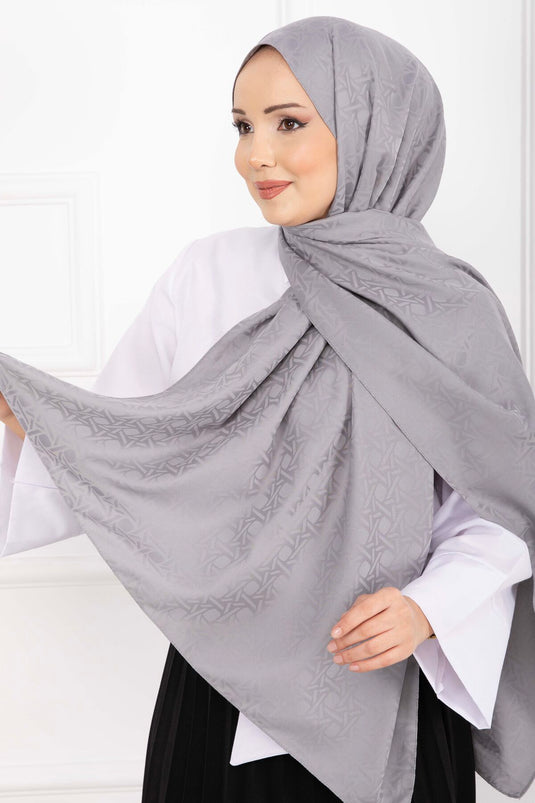 Iconic Pattern Woven Shawl Series Gray