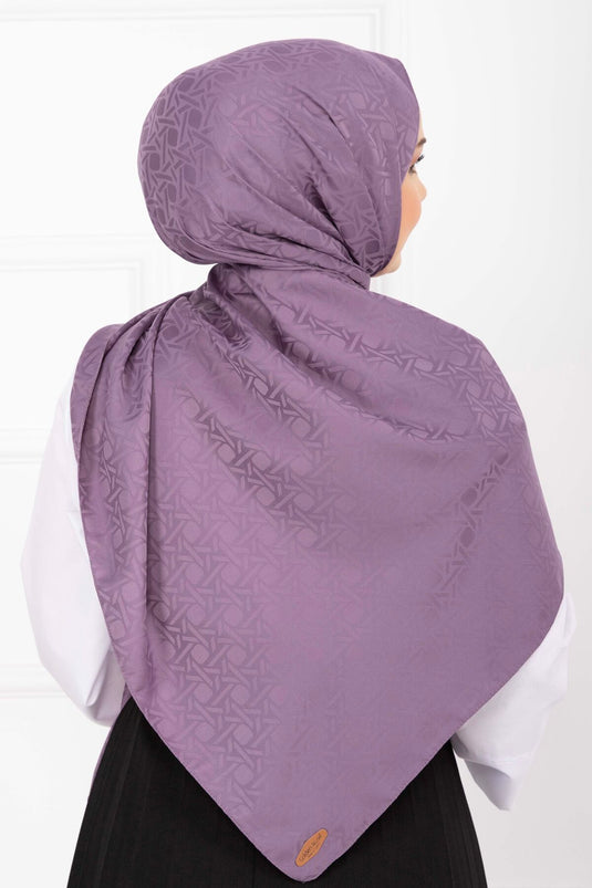 İkonik Desen Jakar Şal Serisi Lila