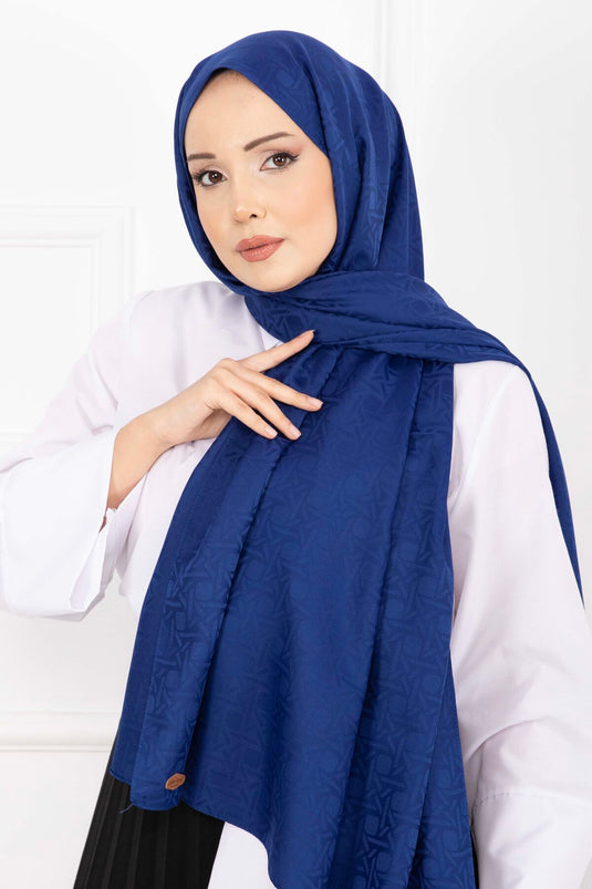 سلسلة شال جاكار بنقشة أيقونية - أزرق ساكس