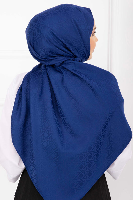 سلسلة شال جاكار بنقشة أيقونية - أزرق ساكس