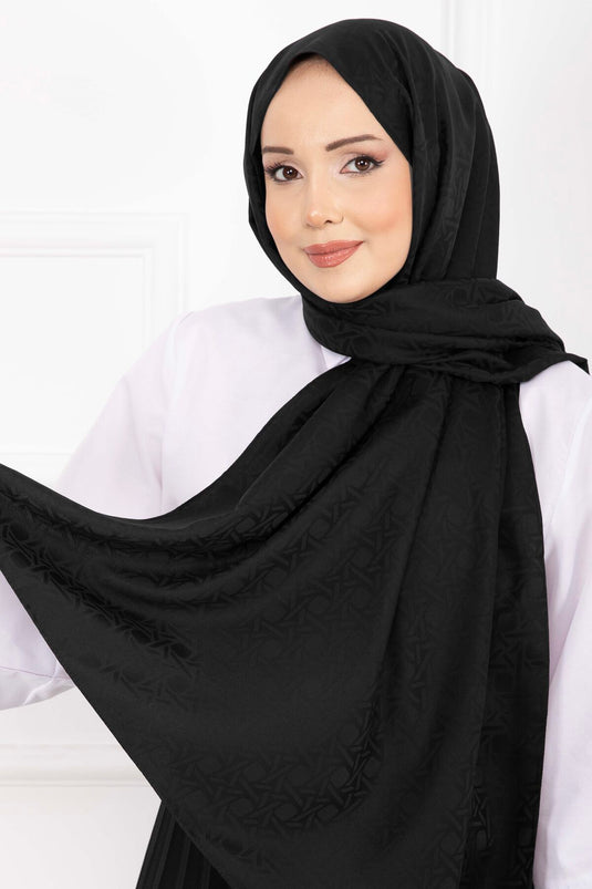 سلسلة الشالات الجاكار بنقشة أيقونية باللون الأسود