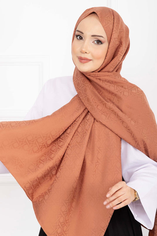 سلسلة الشالات الجاكار بنقشة أيقونية بلون السلمون