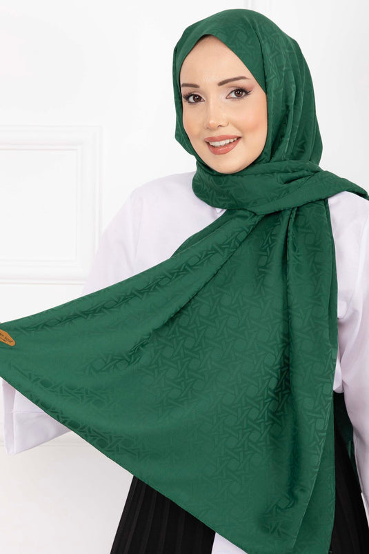 سلسلة أوشحة جاكار بنقشة أيقونية زمردية