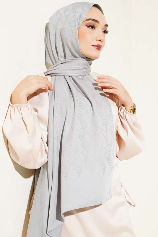 Illusiepatroon Jacquard Sjaal Grijs -63