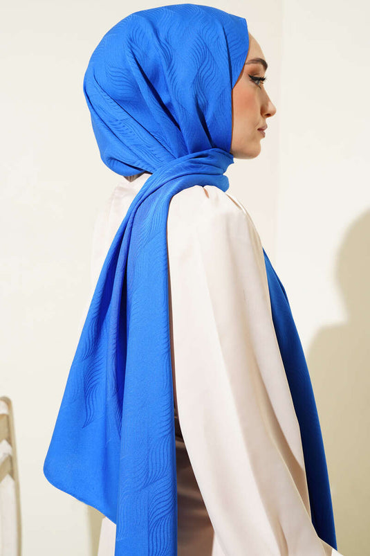 İllüzyon Desen Jakar Şal Saks -46