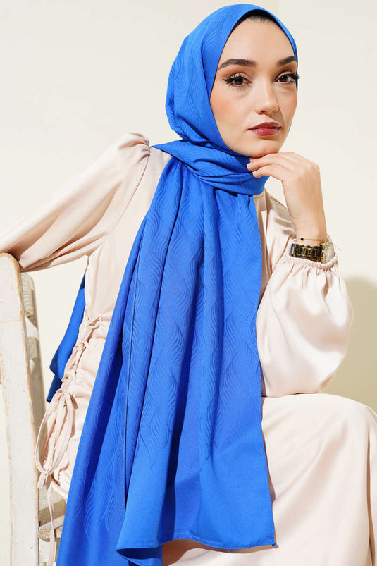 İllüzyon Desen Jakar Şal Saks -46