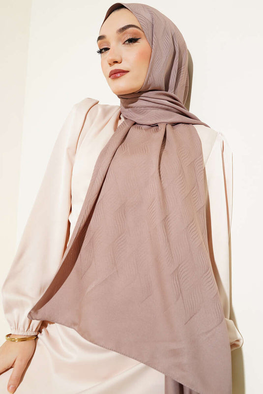 Illusion Pattern Jacquard Shawl Soft Coffee -21