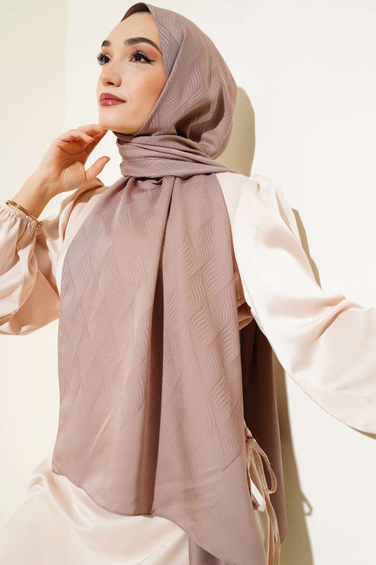 Illusion Pattern Jacquard Shawl Soft Coffee -21