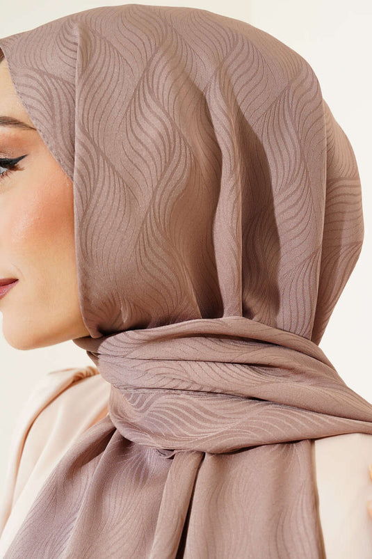 Illusion Pattern Jacquard Shawl Soft Coffee -21