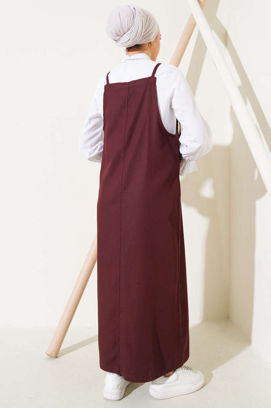 Vestido de tirantes finos color castaño