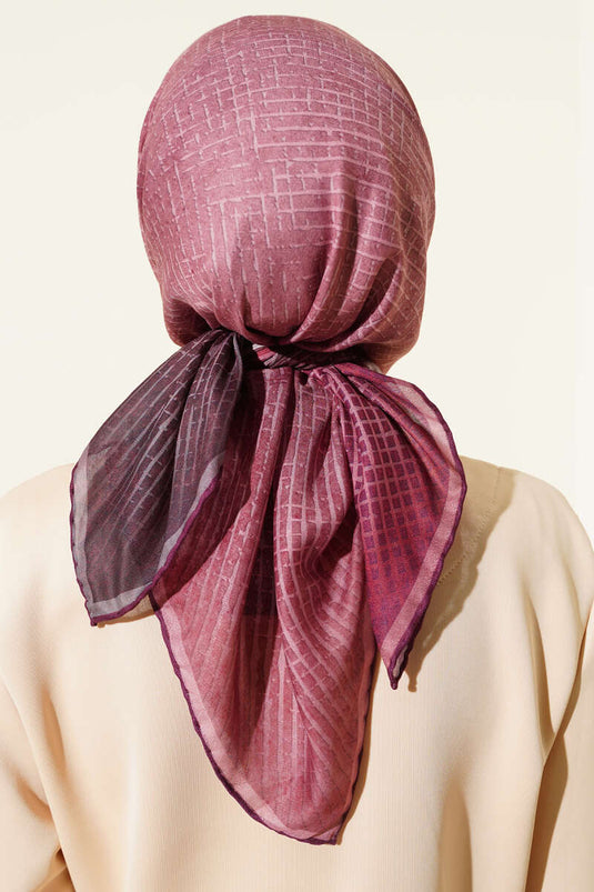 Demore Scarf with Fine Stripe Pattern, Burgundy