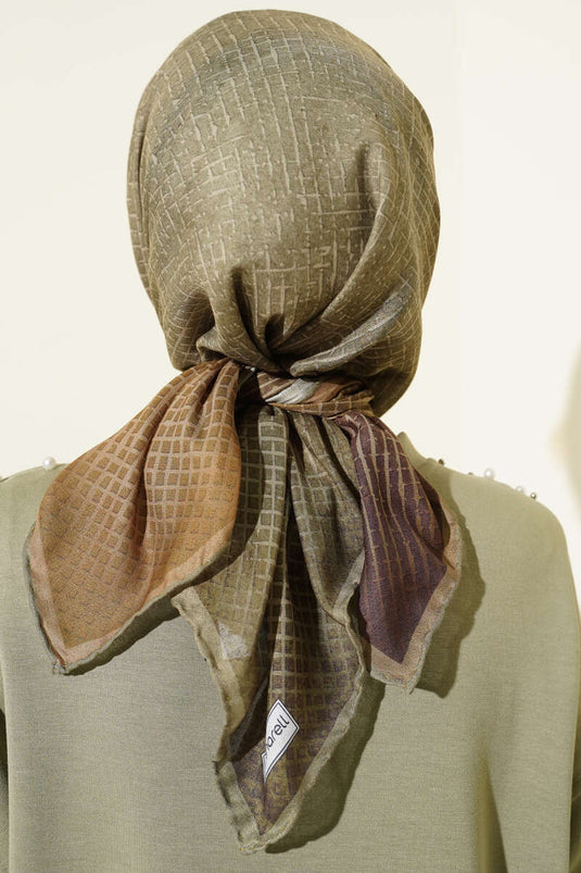 Fine Stripe Patterned Demore Scarf, Light Green