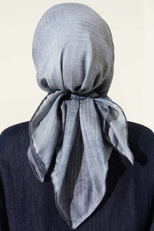 Demore Scarf with Fine Stripe Pattern, Grey