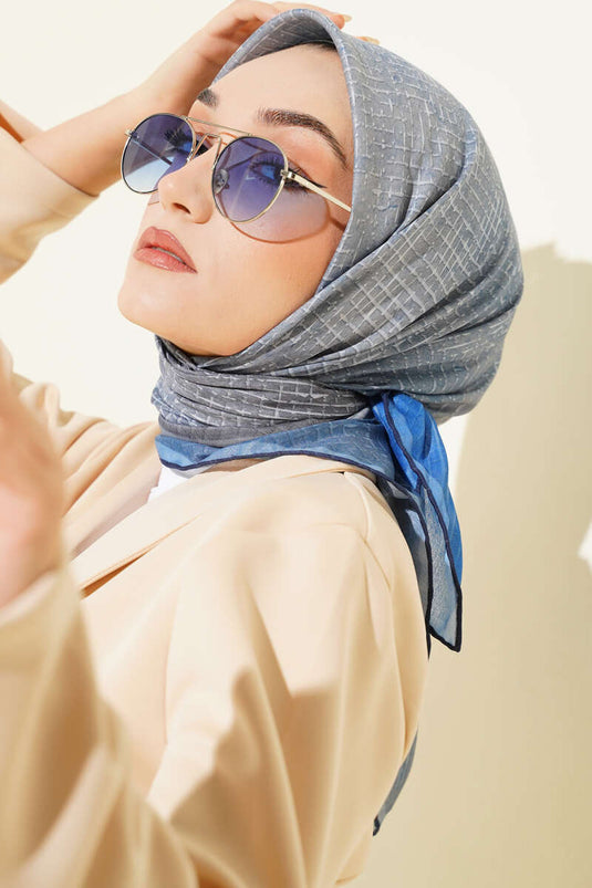 Écharpe Demore à fines rayures, indigo