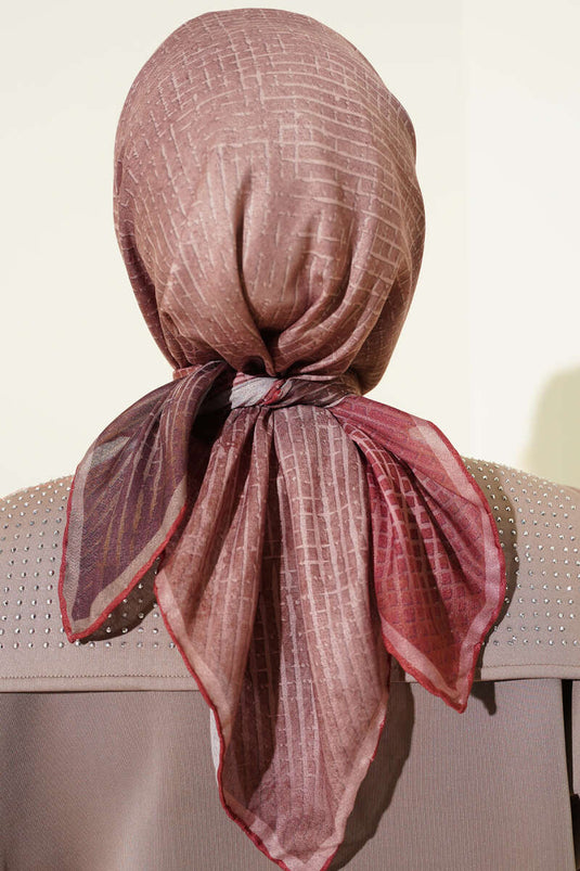 Demore Scarf with Fine Stripe Pattern, Coffee