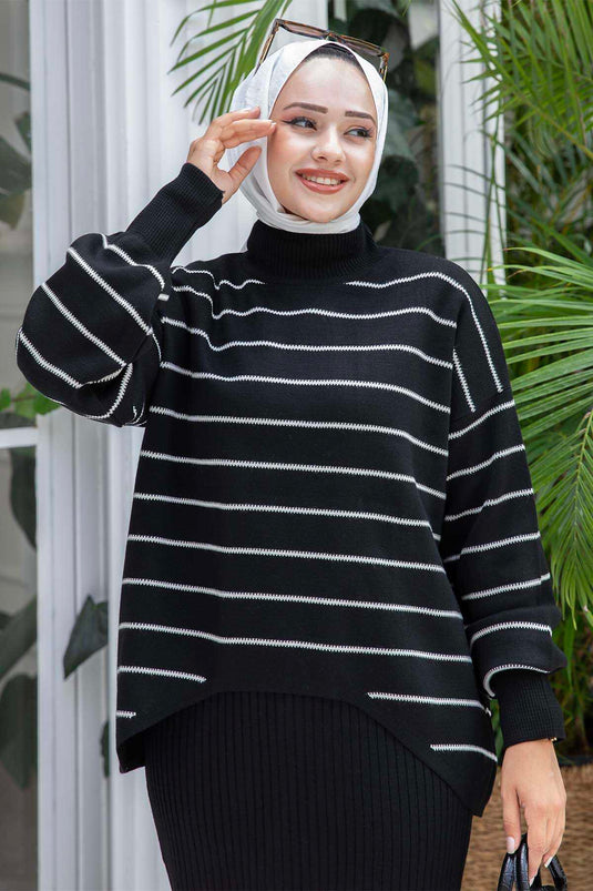 Costume court à fines rayures noir