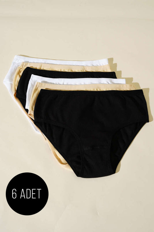 İnce Fitilli 6'lı Bayan Külot Asorti 1